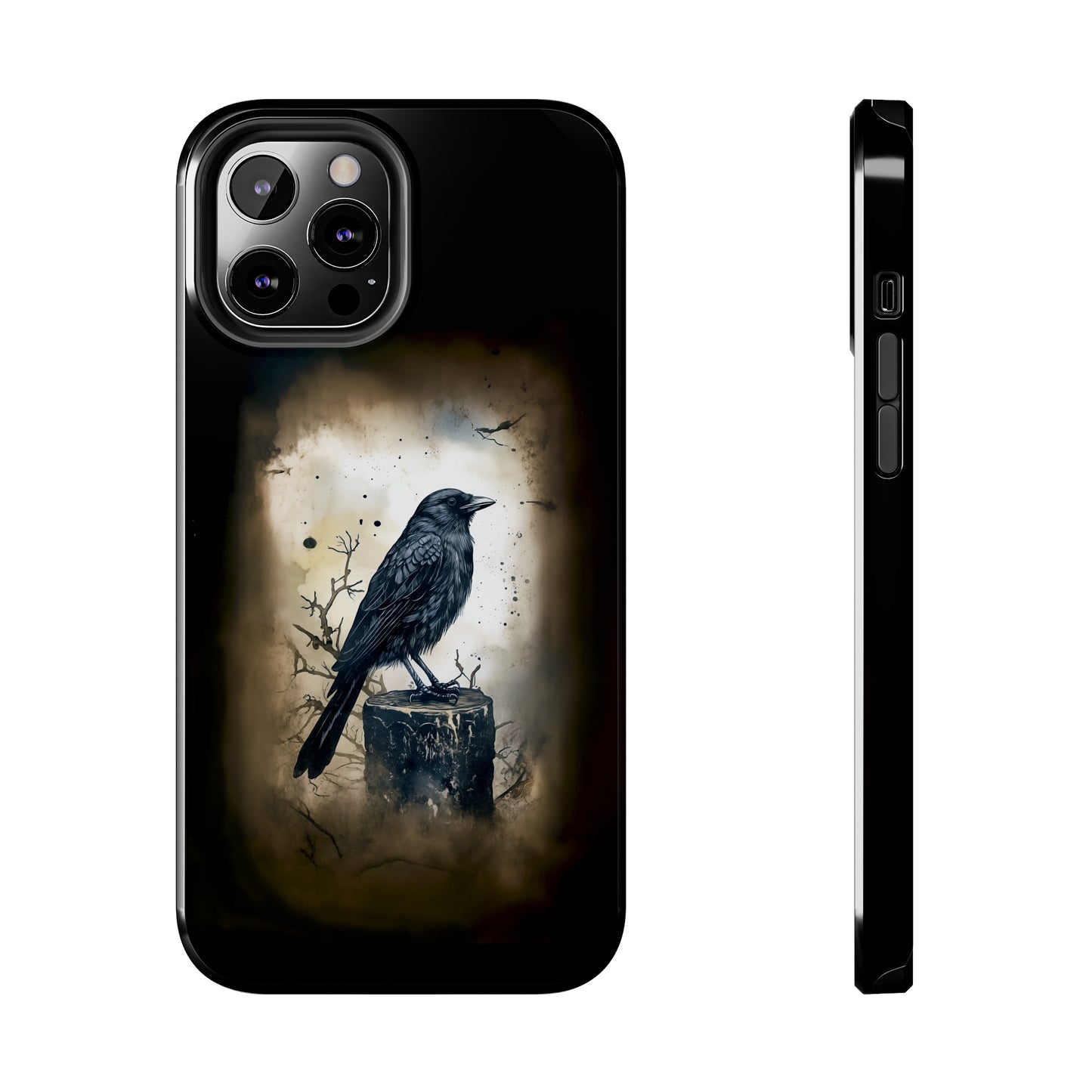 Raven Visage Tough Phone Case for iPhone 15 14 13 12 11 pro max XR XS 7 8 SE Gothic Black phone case Dark Academia iPhone case