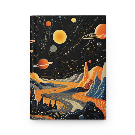 Unearthly Exploration - a Sci-fi Planet Scene Notebook Journal, rule hardcover notebook, sci-fi notebook, space notebook, alien planet