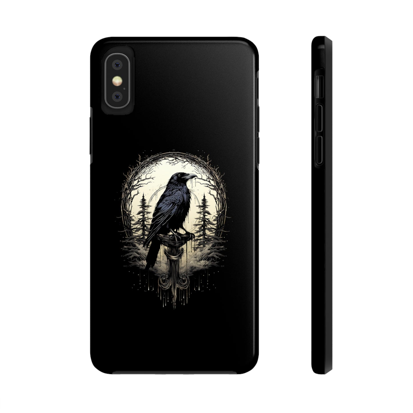 Night's Sentinel Tough Phone Case for iPhone 15 14 13 12 11 pro max XR XS 7 8 SE Gothic Black phone case Dark Academia iPhone case