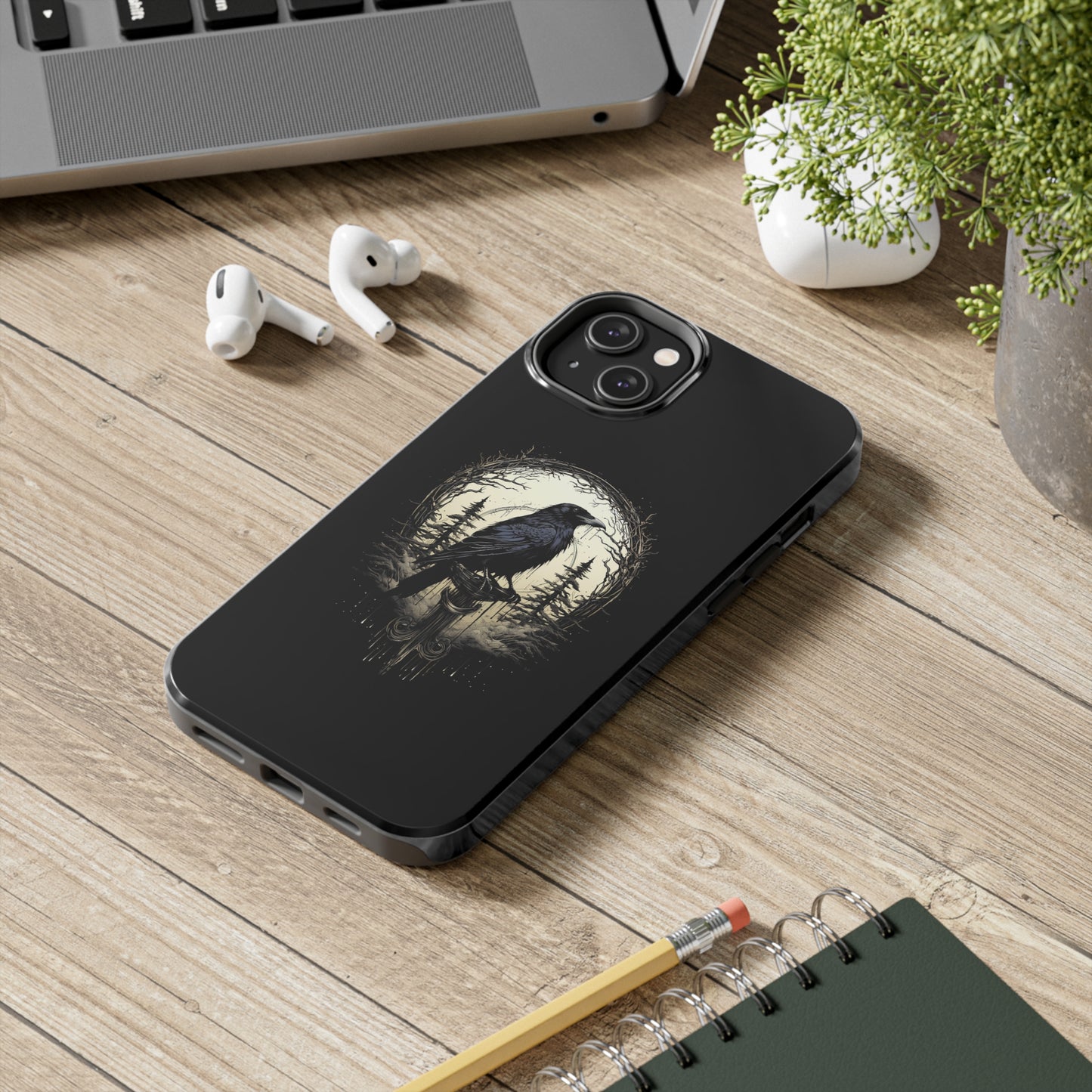 Night's Sentinel Tough Phone Case for iPhone 15 14 13 12 11 pro max XR XS 7 8 SE Gothic Black phone case Dark Academia iPhone case