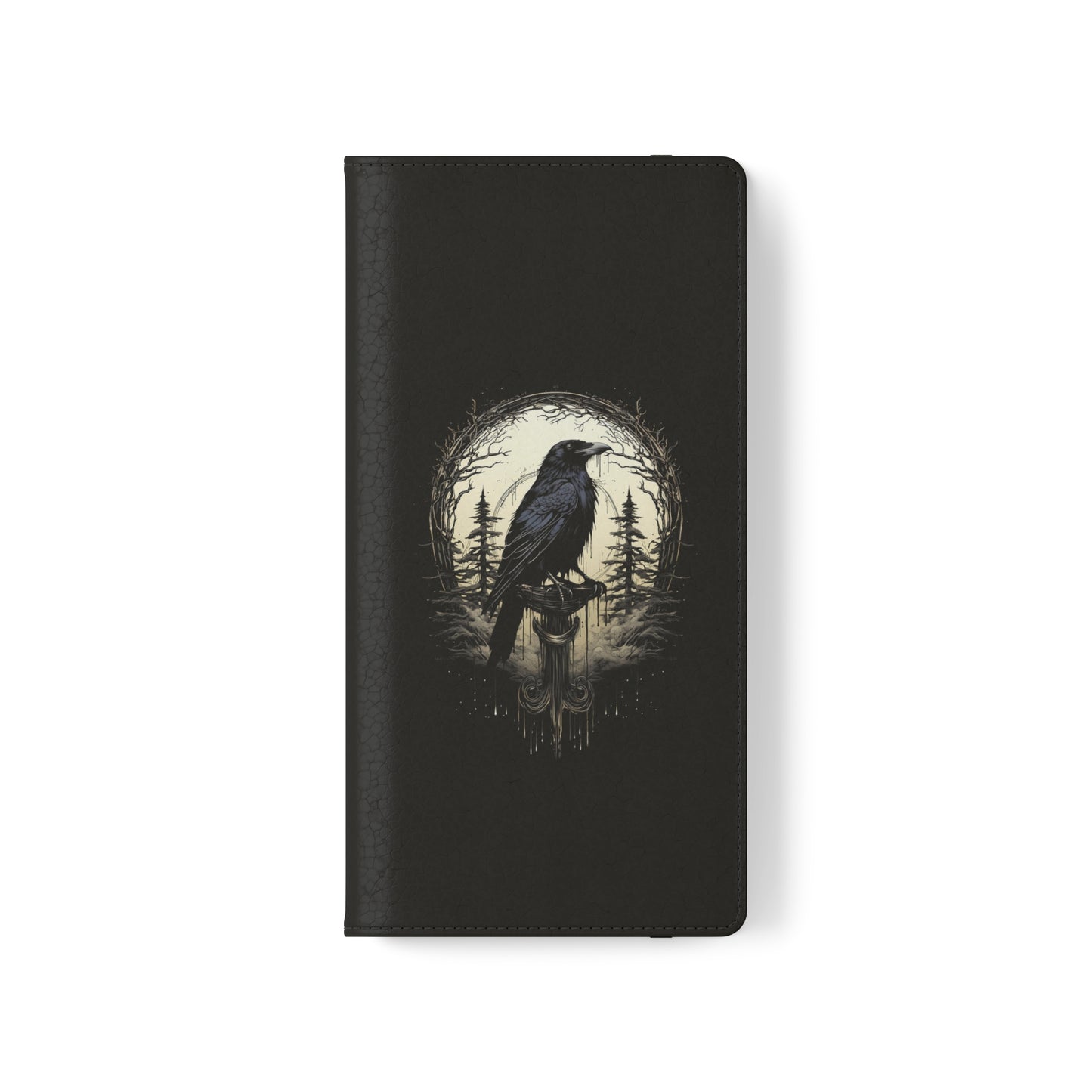 Night's Sentinel Flip Case Phone Case Gothic Raven Flip Phone Case Dark Academia Phone Case Dark Art Flip Case s22 s21 iphone 13 12 11