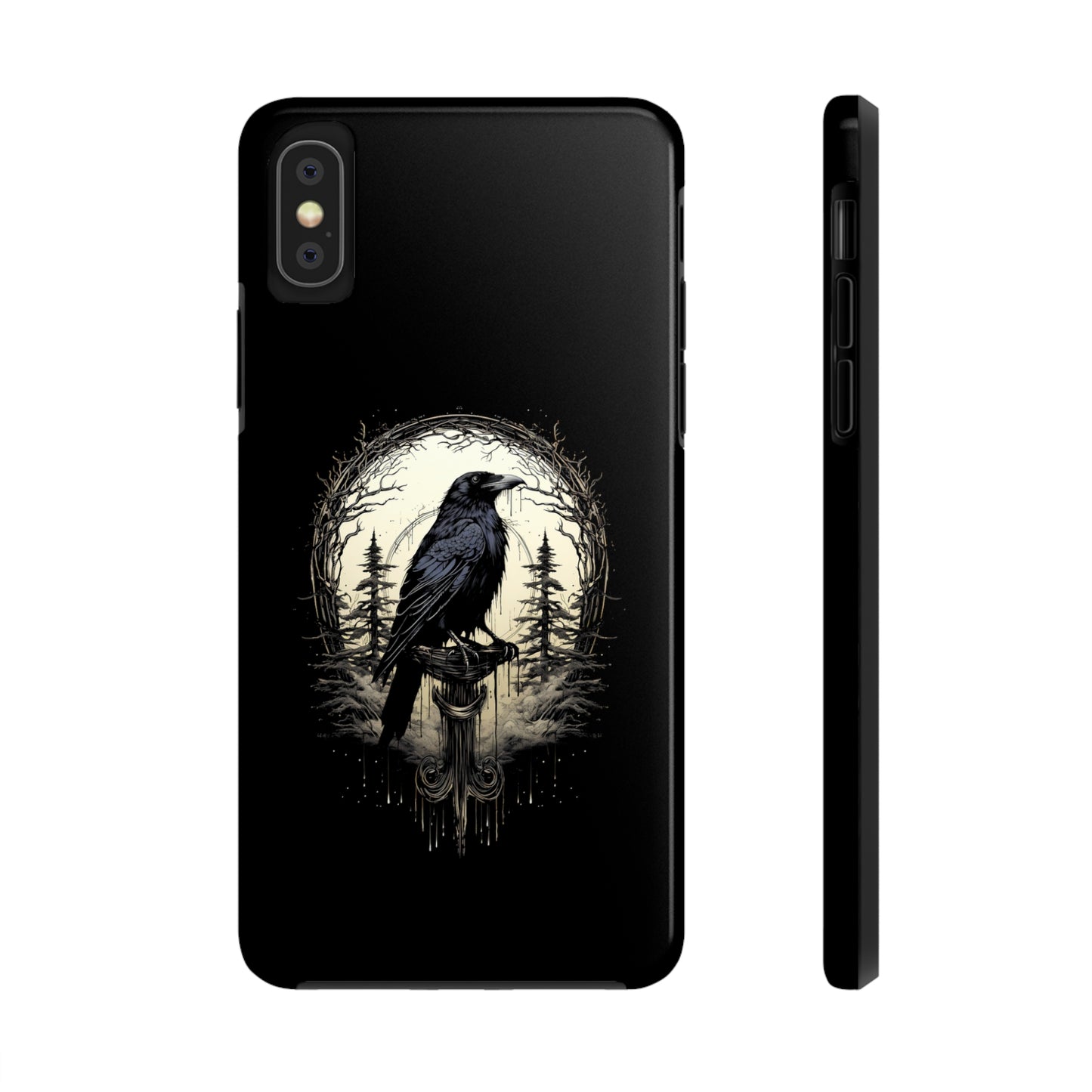 Night's Sentinel Tough Phone Case for iPhone 15 14 13 12 11 pro max XR XS 7 8 SE Gothic Black phone case Dark Academia iPhone case