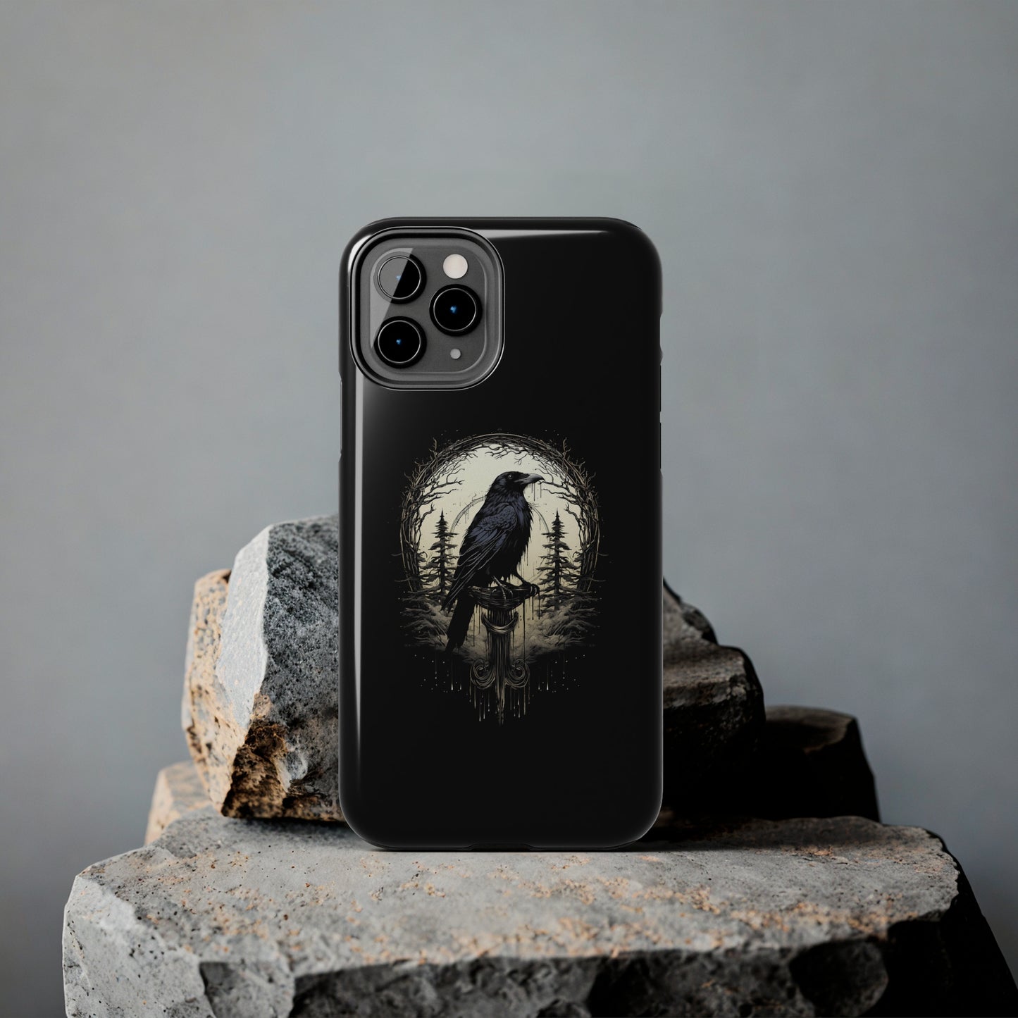 Night's Sentinel Tough Phone Case for iPhone 15 14 13 12 11 pro max XR XS 7 8 SE Gothic Black phone case Dark Academia iPhone case