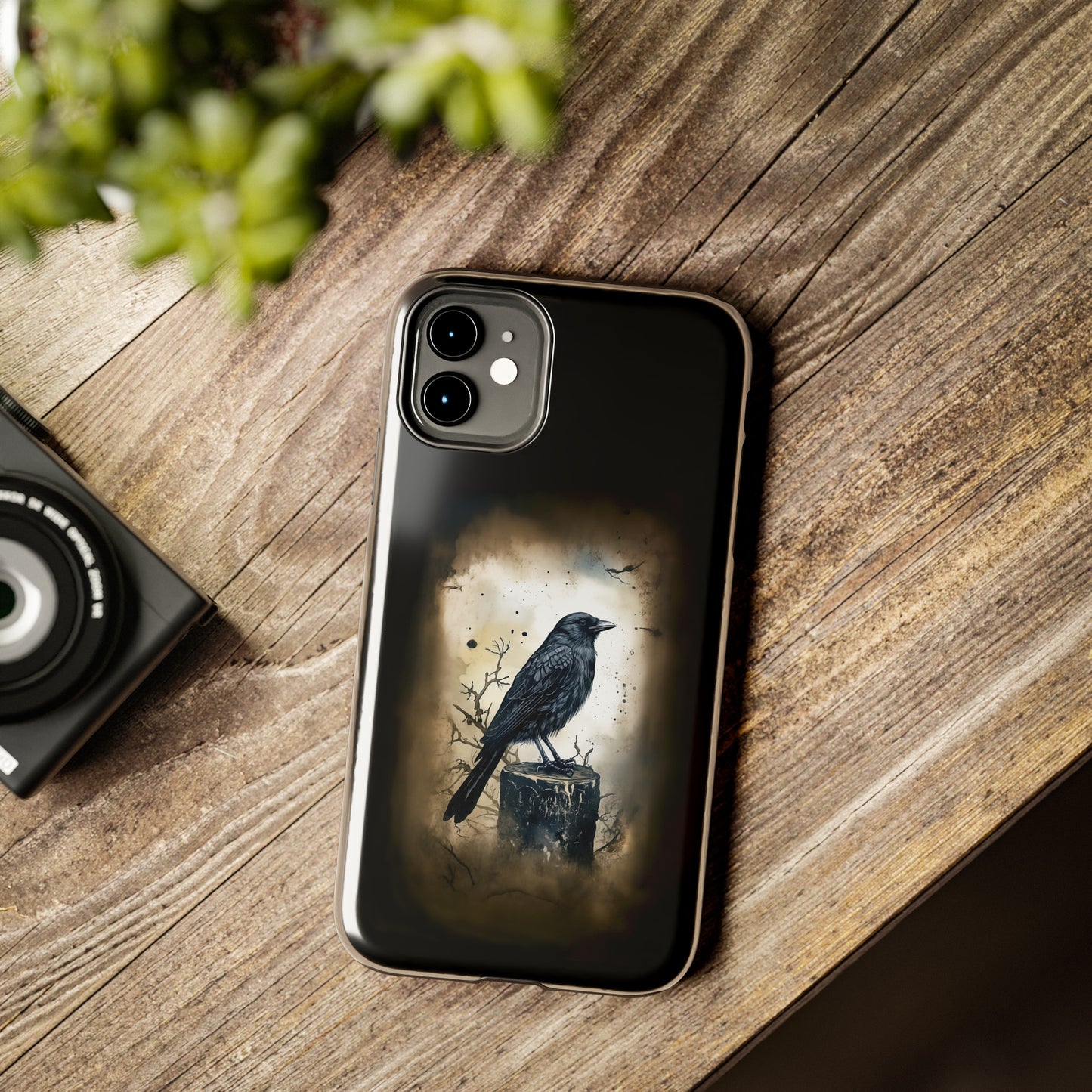 Raven Visage Tough Phone Case for iPhone 15 14 13 12 11 pro max XR XS 7 8 SE Gothic Black phone case Dark Academia iPhone case