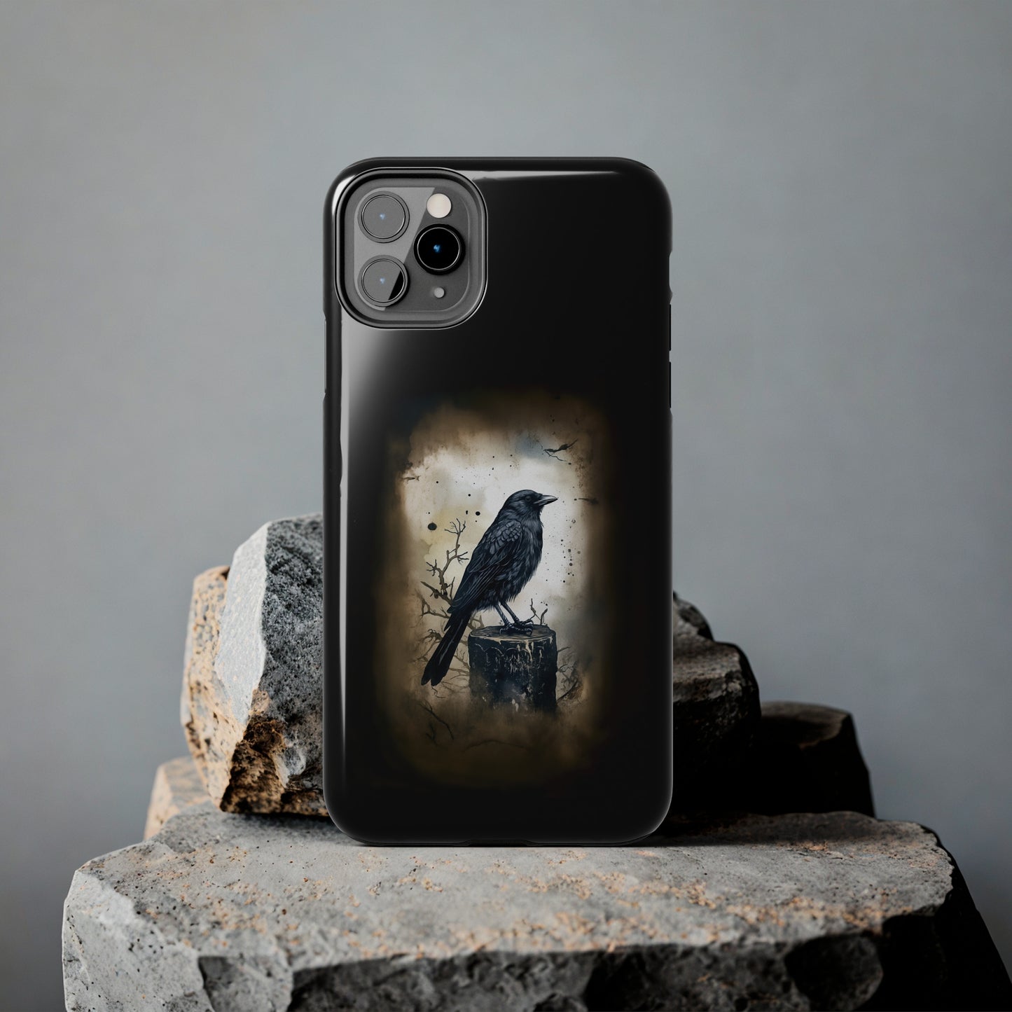 Raven Visage Tough Phone Case for iPhone 15 14 13 12 11 pro max XR XS 7 8 SE Gothic Black phone case Dark Academia iPhone case