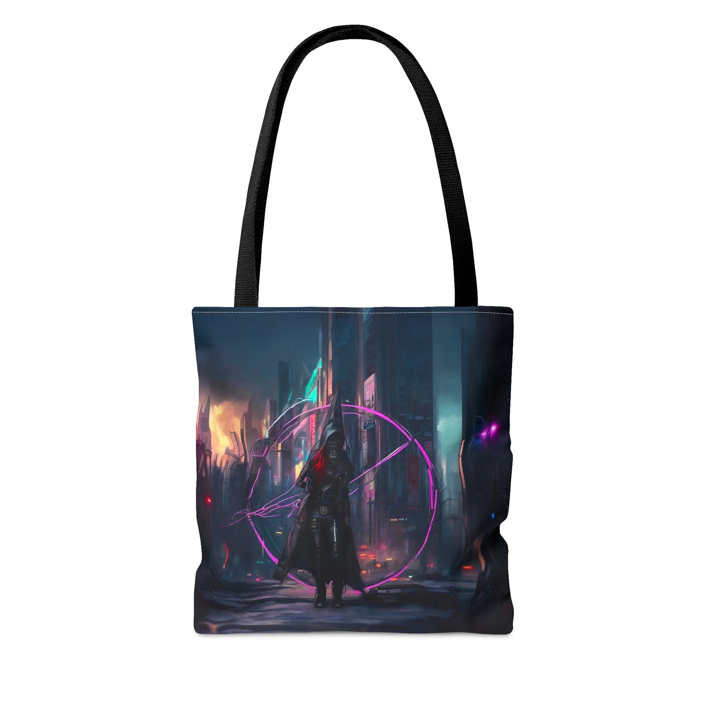 Technomancer's Ward, Cyberpunk Anarchy Mage Tote Bag, cloth shoulder bag, canvas shoulder bag, bag for women and girls, cloth tote, future