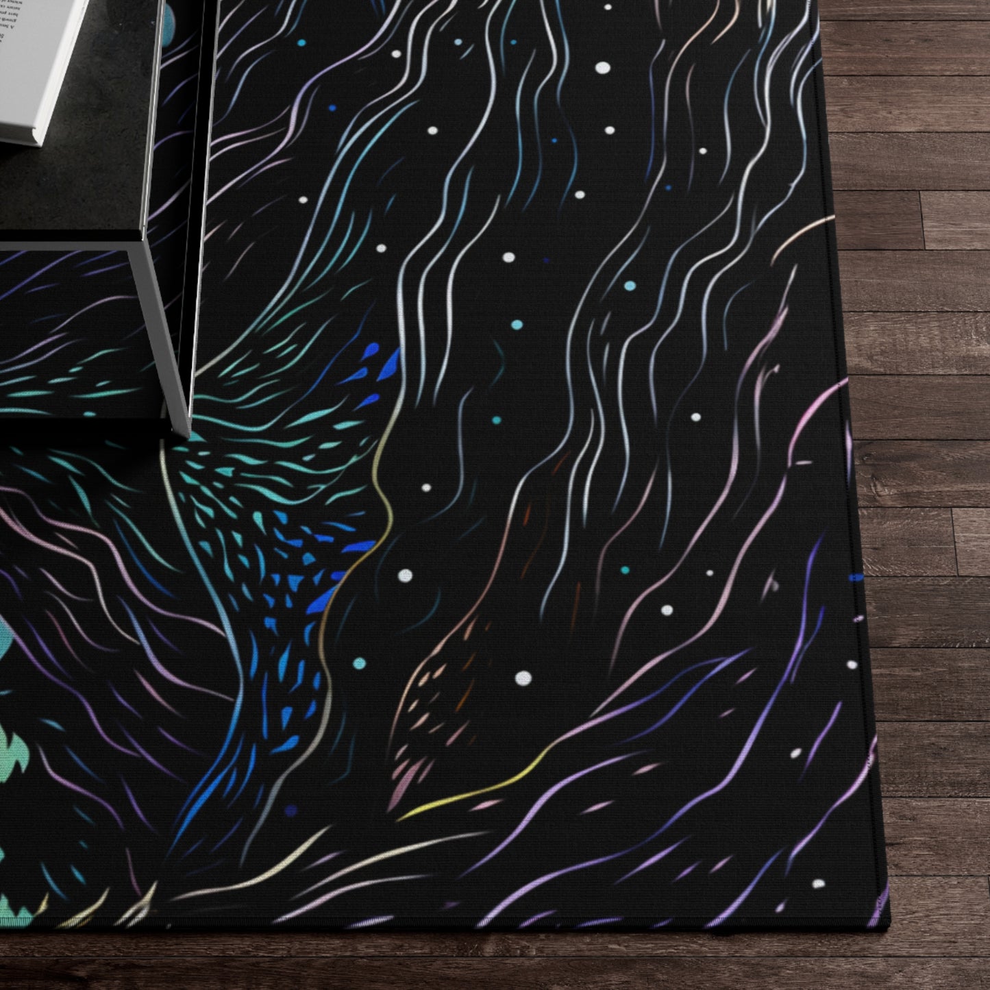 Starry Doggo Rug - Original Art Rug - Dog Rug in the style of Starry Night