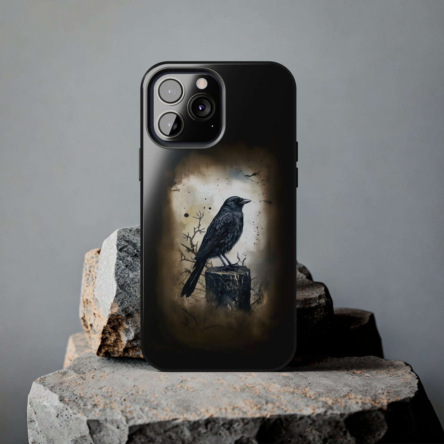 Raven Visage Tough Phone Case for iPhone 15 14 13 12 11 pro max XR XS 7 8 SE Gothic Black phone case Dark Academia iPhone case