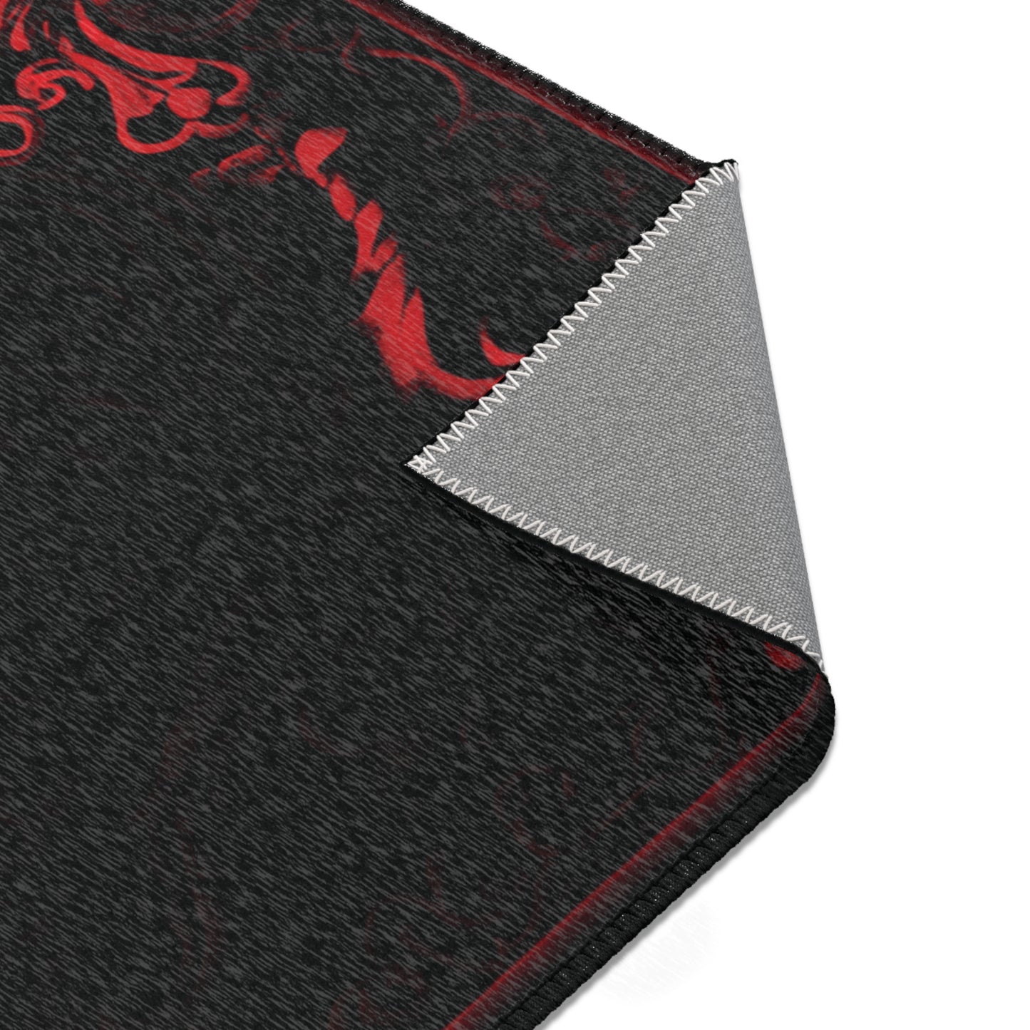 Rising Raven Phoenix Rug Area Rug Gothic Raven Rug Dark Academia Rug Red and Black and Red Rug n 2x3 3x2 4x6 6x4