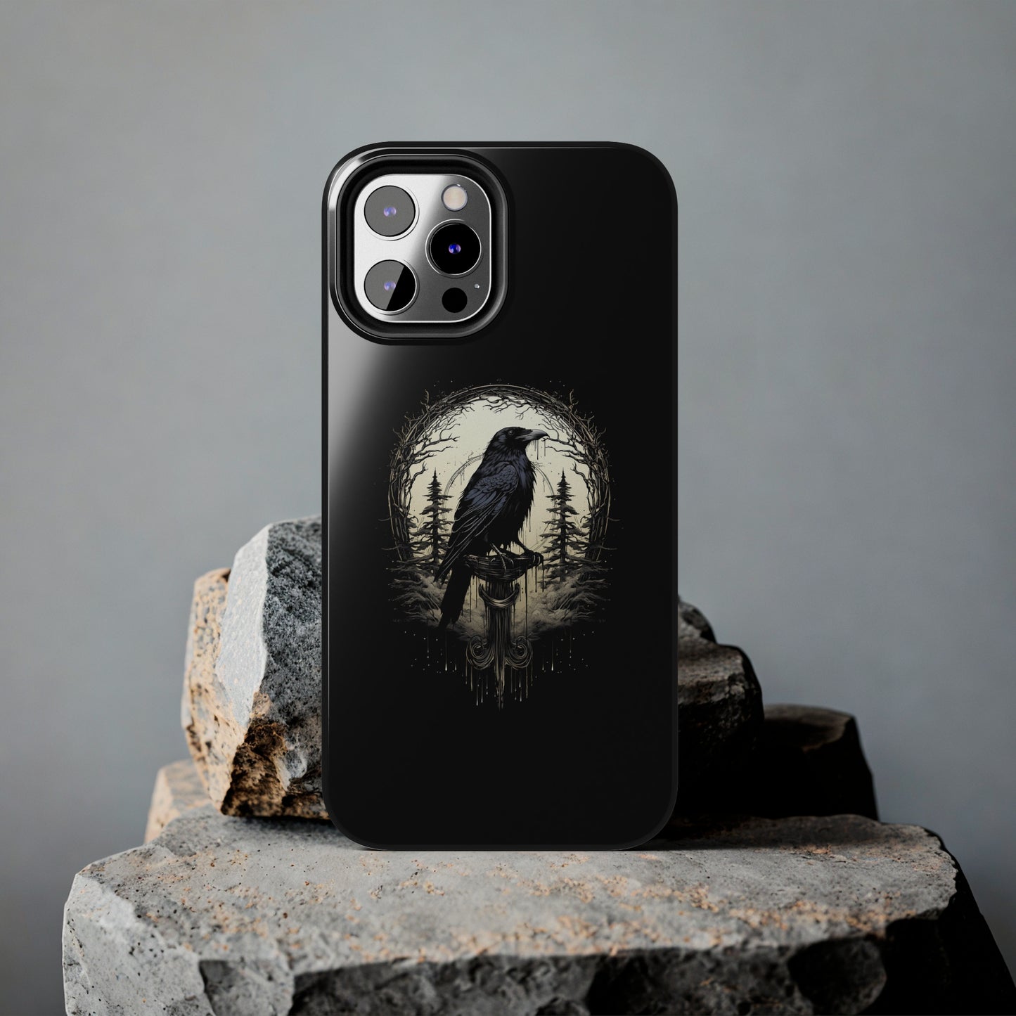 Night's Sentinel Tough Phone Case for iPhone 15 14 13 12 11 pro max XR XS 7 8 SE Gothic Black phone case Dark Academia iPhone case