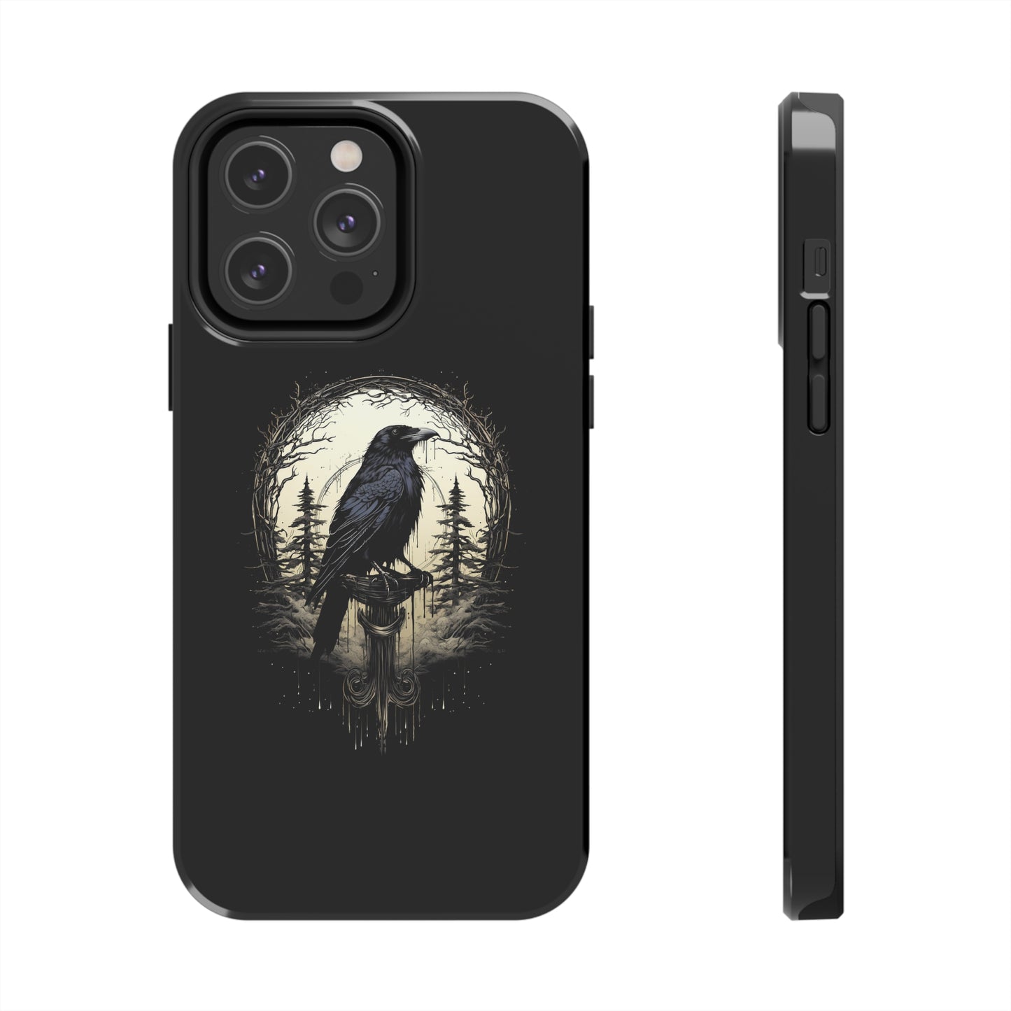 Night's Sentinel Tough Phone Case for iPhone 15 14 13 12 11 pro max XR XS 7 8 SE Gothic Black phone case Dark Academia iPhone case