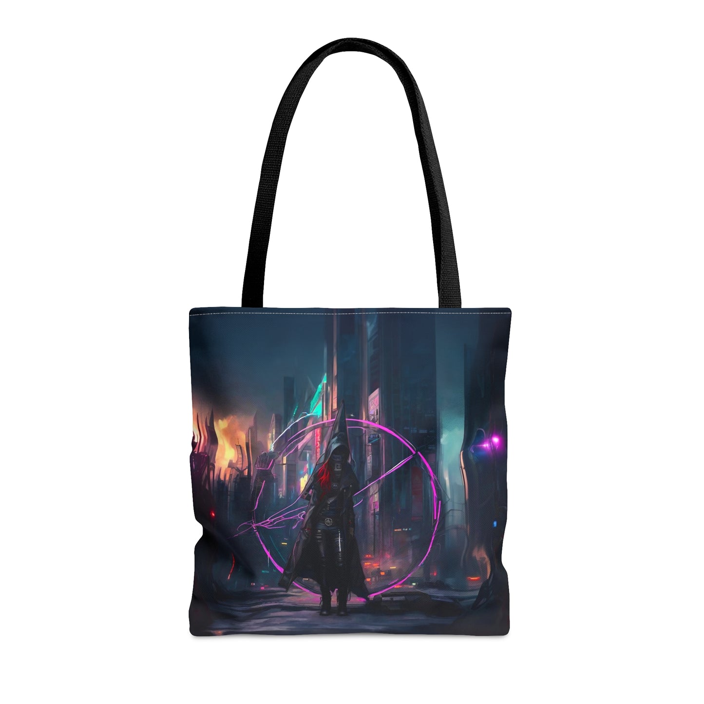 Technomancer's Ward, Cyberpunk Anarchy Mage Tote Bag, cloth shoulder bag, canvas shoulder bag, bag for women and girls, cloth tote, future