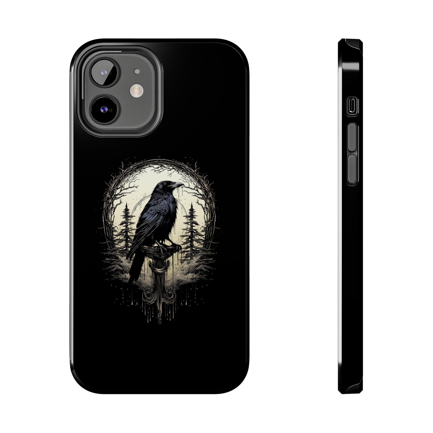 Night's Sentinel Tough Phone Case for iPhone 15 14 13 12 11 pro max XR XS 7 8 SE Gothic Black phone case Dark Academia iPhone case