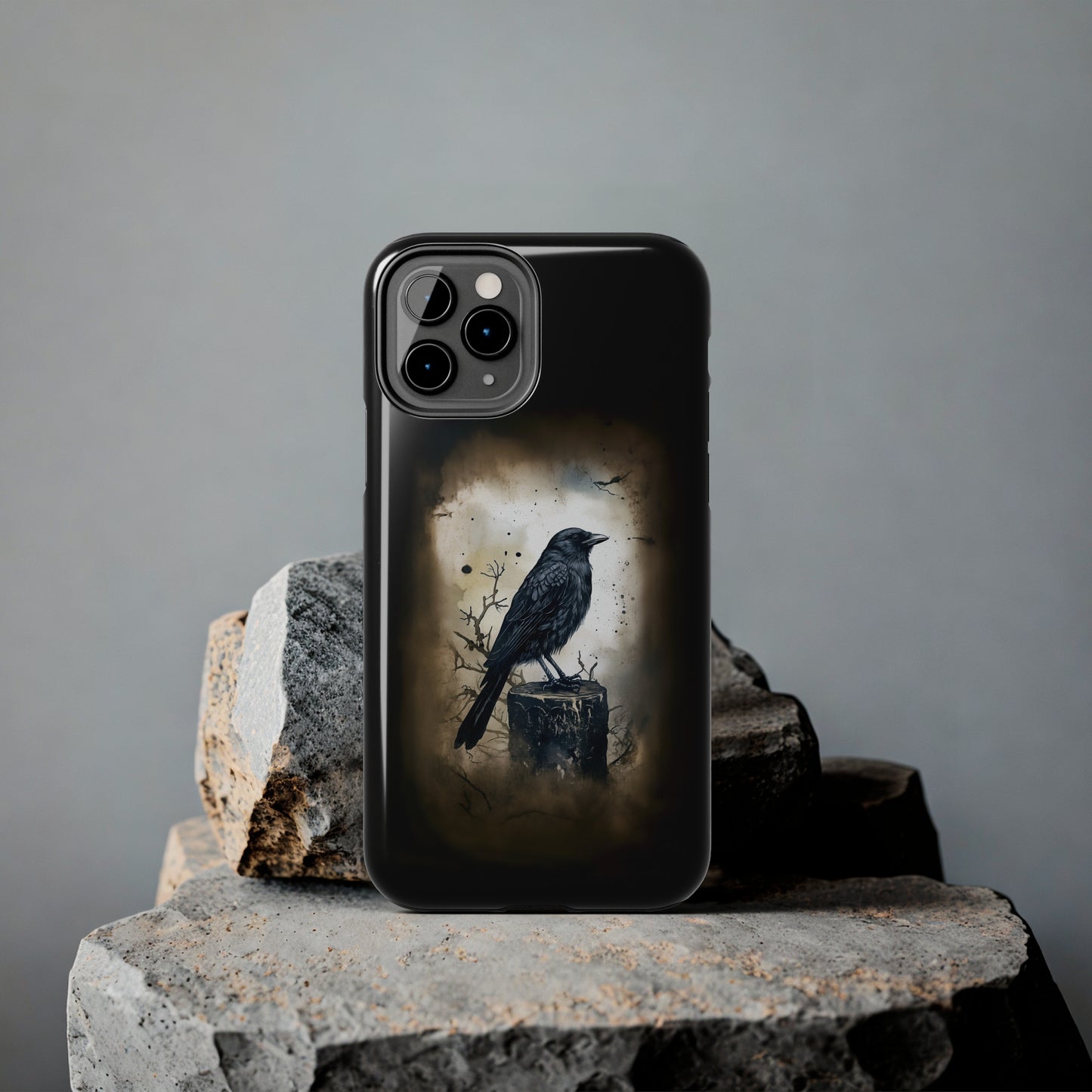 Raven Visage Tough Phone Case for iPhone 15 14 13 12 11 pro max XR XS 7 8 SE Gothic Black phone case Dark Academia iPhone case