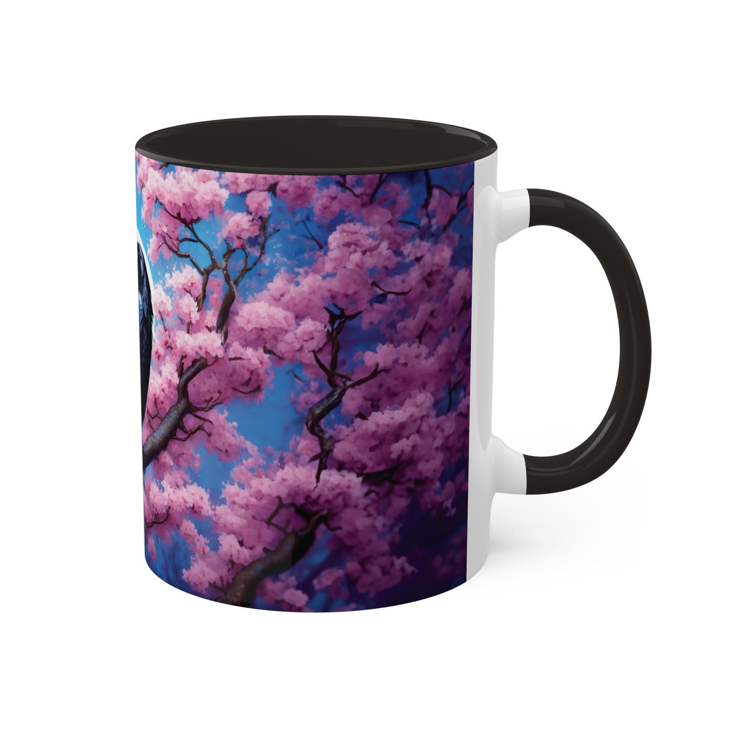 Raven Sakura Cherry Blossom Colorful Mug 11oz - My original art