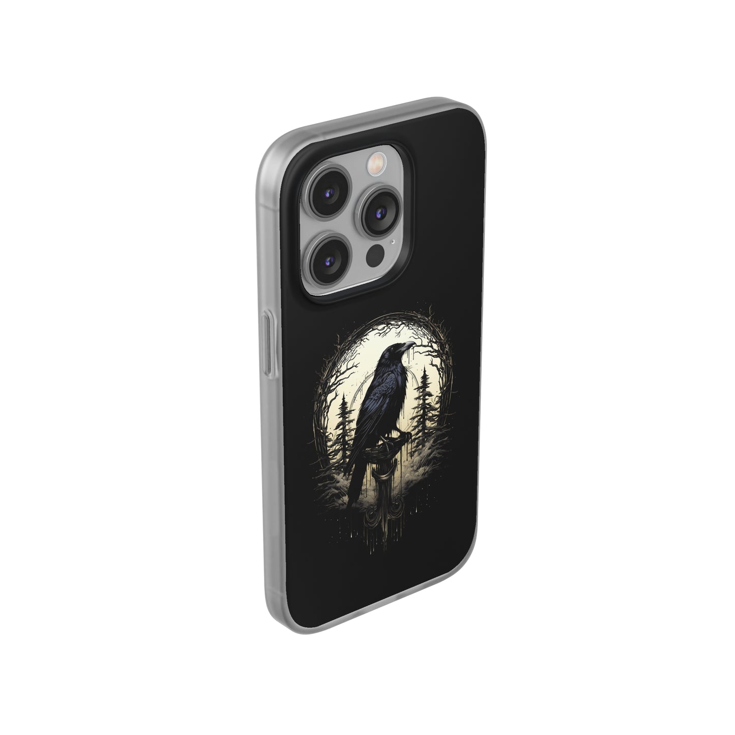 Night's Sentinel Goth Raven Phone Case for iPhone 13 14 pro max Galaxy s22 s23 ultra - optional gift box -dark academia black phone case