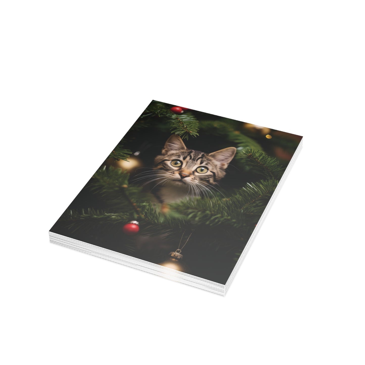 Caught Decorating Cat Christmas Postcards Cat Christmas Cards holiday greeting cards pack of Christmas cards set, cats, holidays, cards