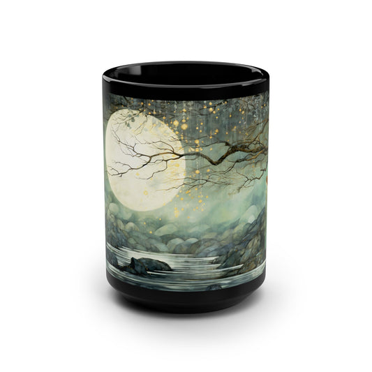 Her Lunar Reflections 15oz Coffee Mug Green and Black Celtic Mug