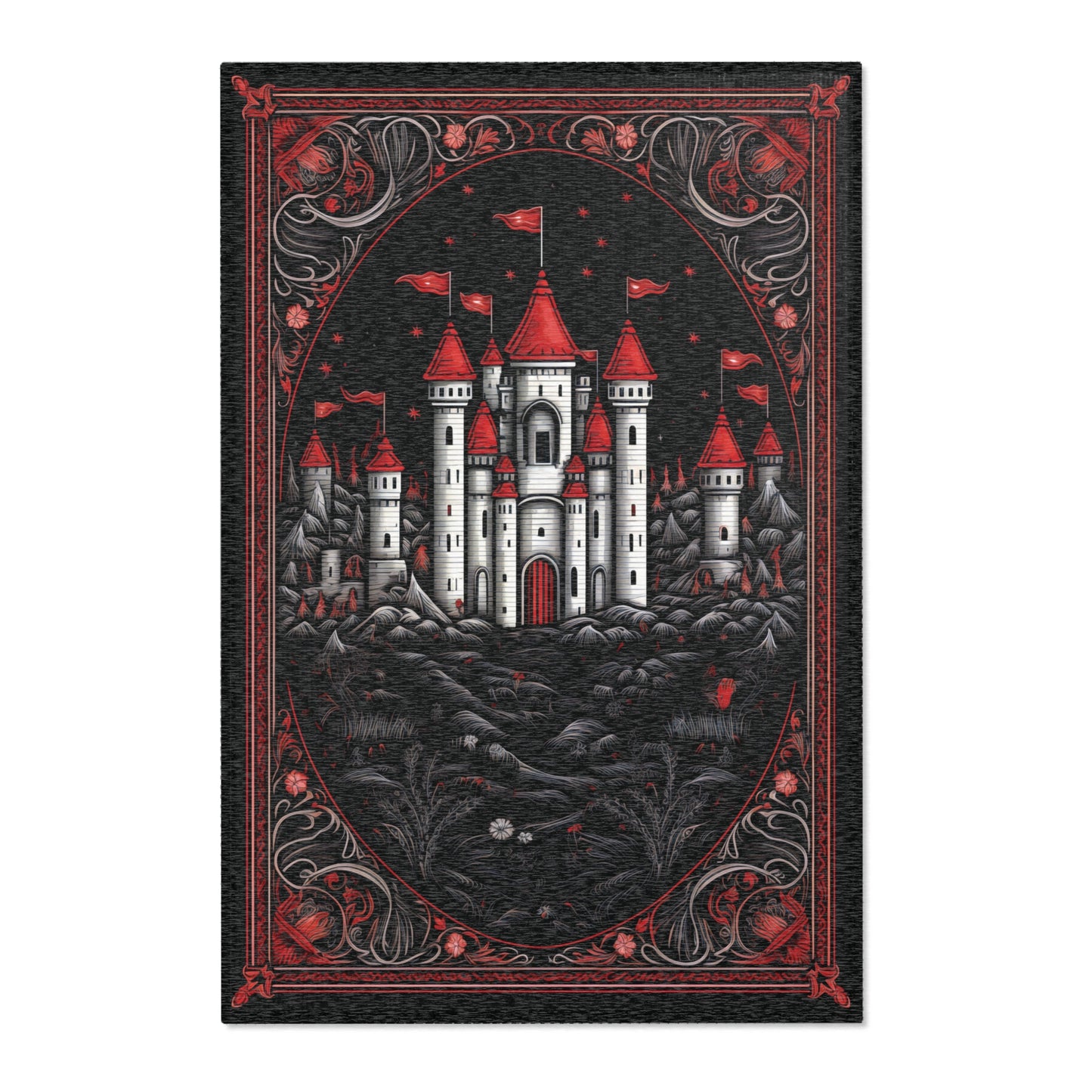 Castle Rug Area Rug Medieval Area Rug Royal Rug Regal Majestic Classic Castle Rug 2x3 3x2 4x6 6x4