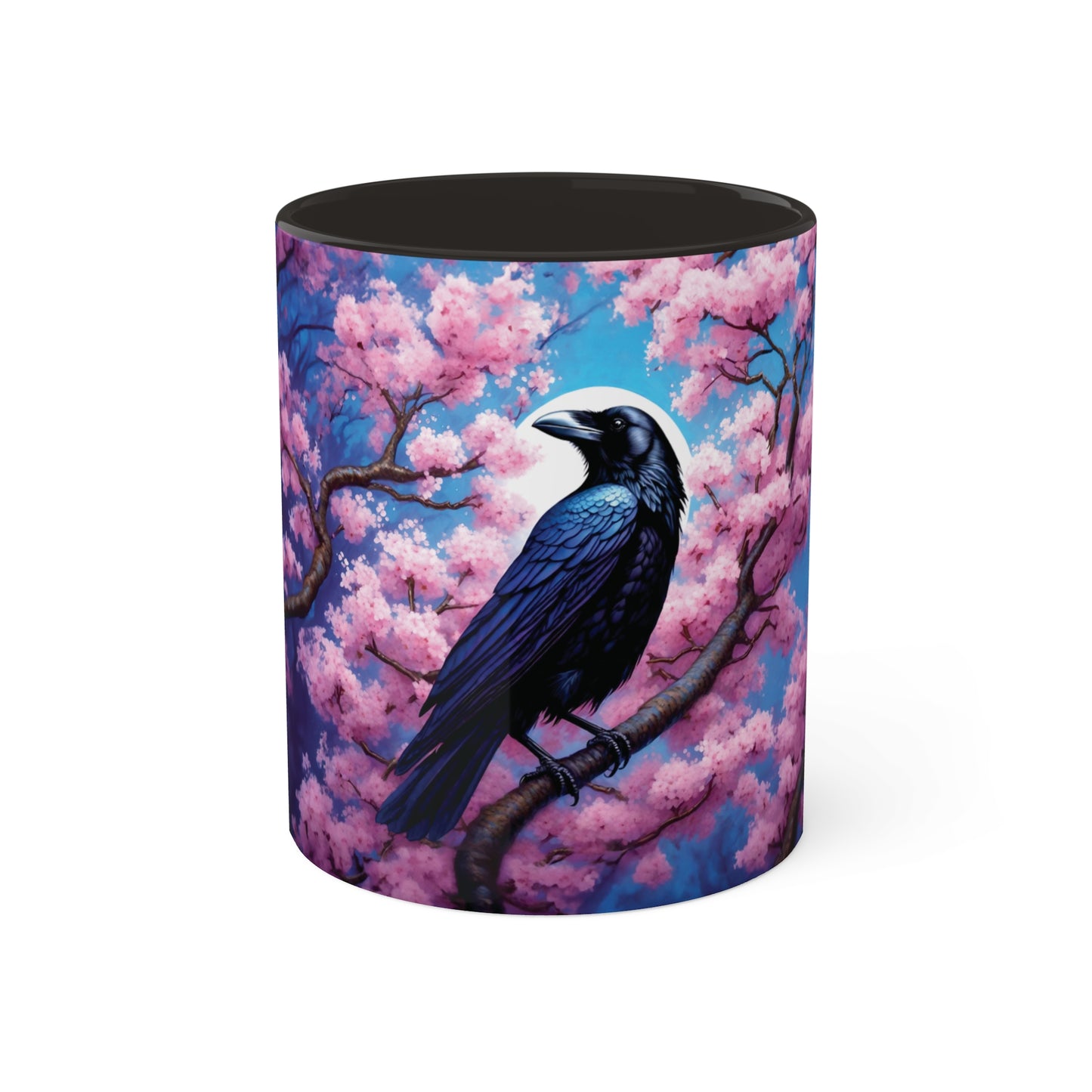 Raven Sakura Cherry Blossom Colorful Mug 11oz - My original art