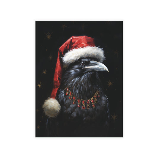 A Corvid Christmas, Raven Christmas Postcards holiday greeting cards dark Christmas cards cool Christmas blank Christmas post cards, gothic