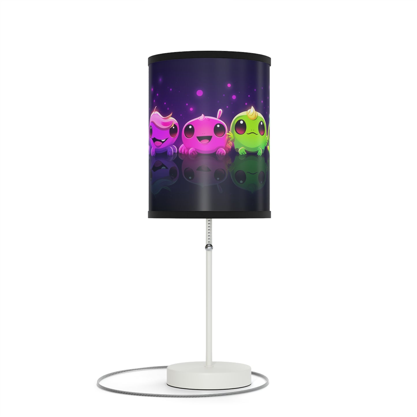 Kids Room Kawaii Creatures Lamp - Table Lamp, Pedestal Lamp, Buffet Lamp -  Brightly Rainbow Colored - Cute